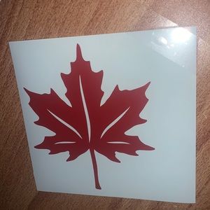 Red autumn leaf decal